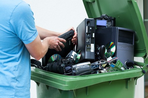Professional waste removal service at work